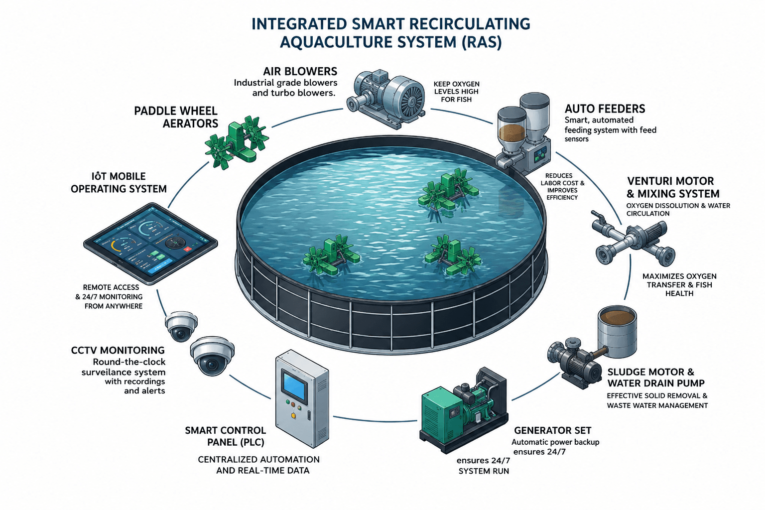 Advanced Aquaculture System IoT Automation Setup by ARK AQUATECH